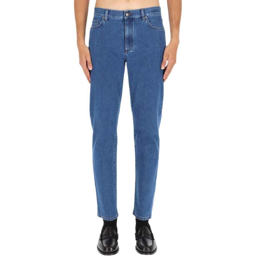 Ermenegildo Zegna Logo Patch Straight Leg Jeans