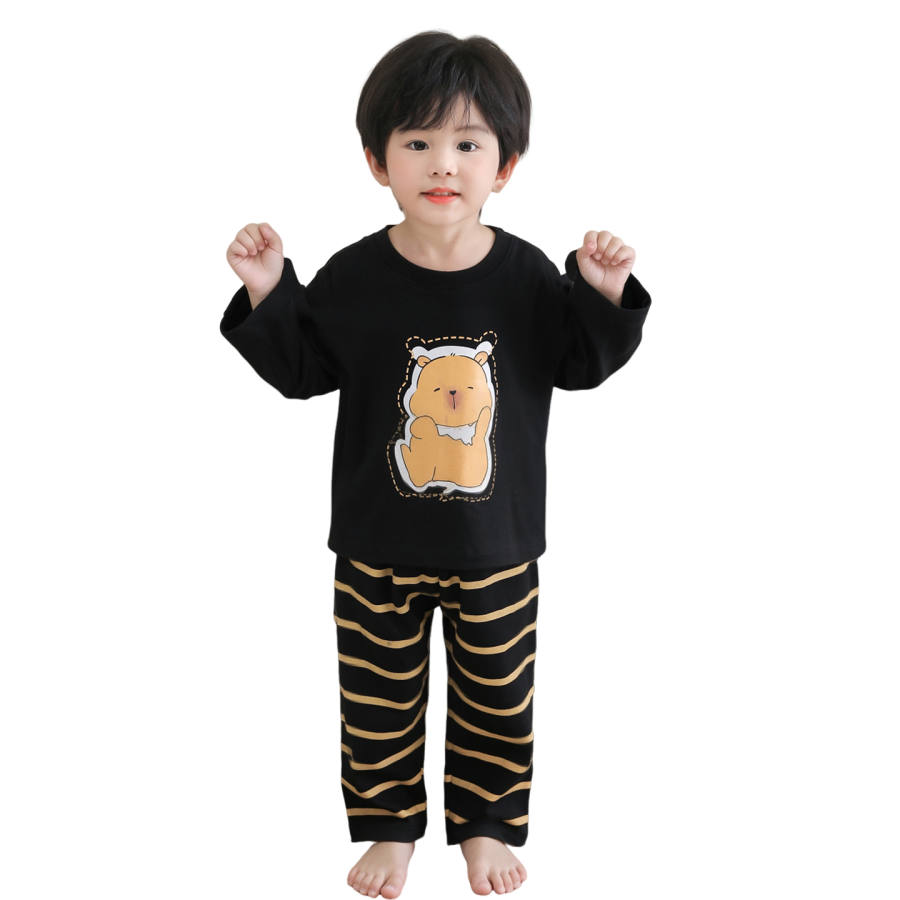 Lanza Loungewear Set Spring Fall Black Children Aged 3 7 Years Old