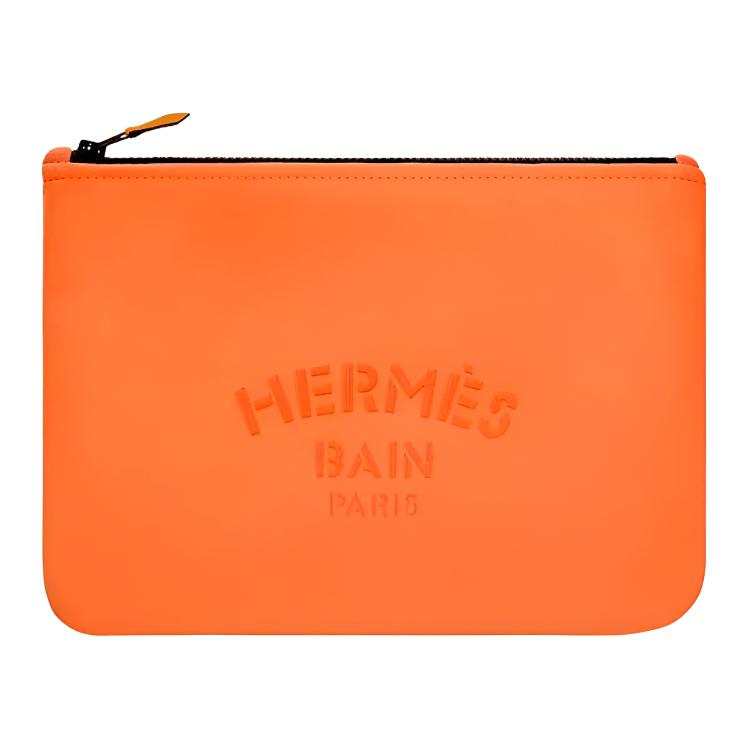 HERMES HERMES Neobain Nylon Clutch Medium Women's Orange