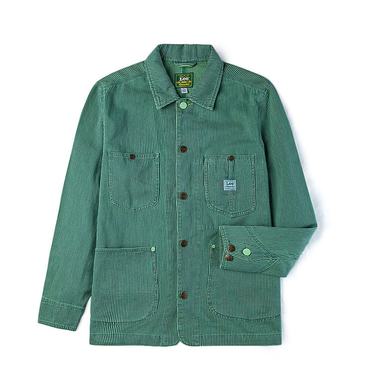 Lee Lee Jackets Men's Green Lapel Moderate Workwear