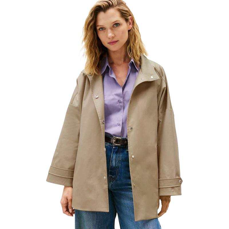 Tommy Hilfiger Jackets Women's Khaki AEG Stand Collar Moderate Other