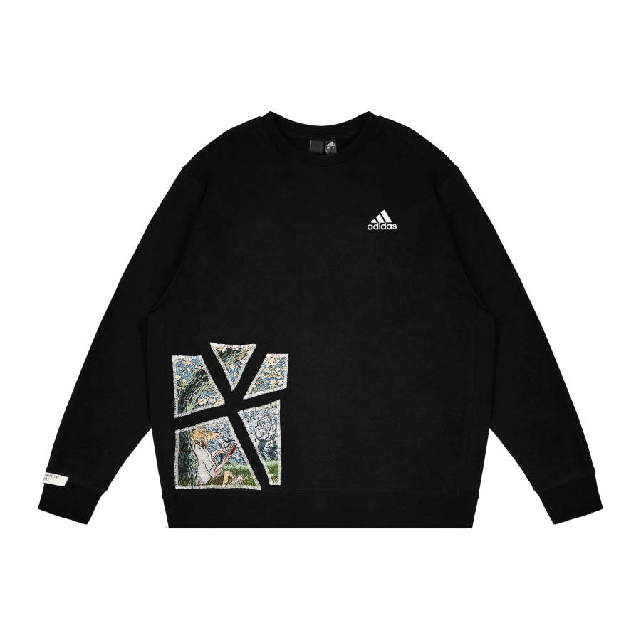 Adidas Adidas LABEL Sweatshirts Unisex Black Crew Neck Moderate Regular