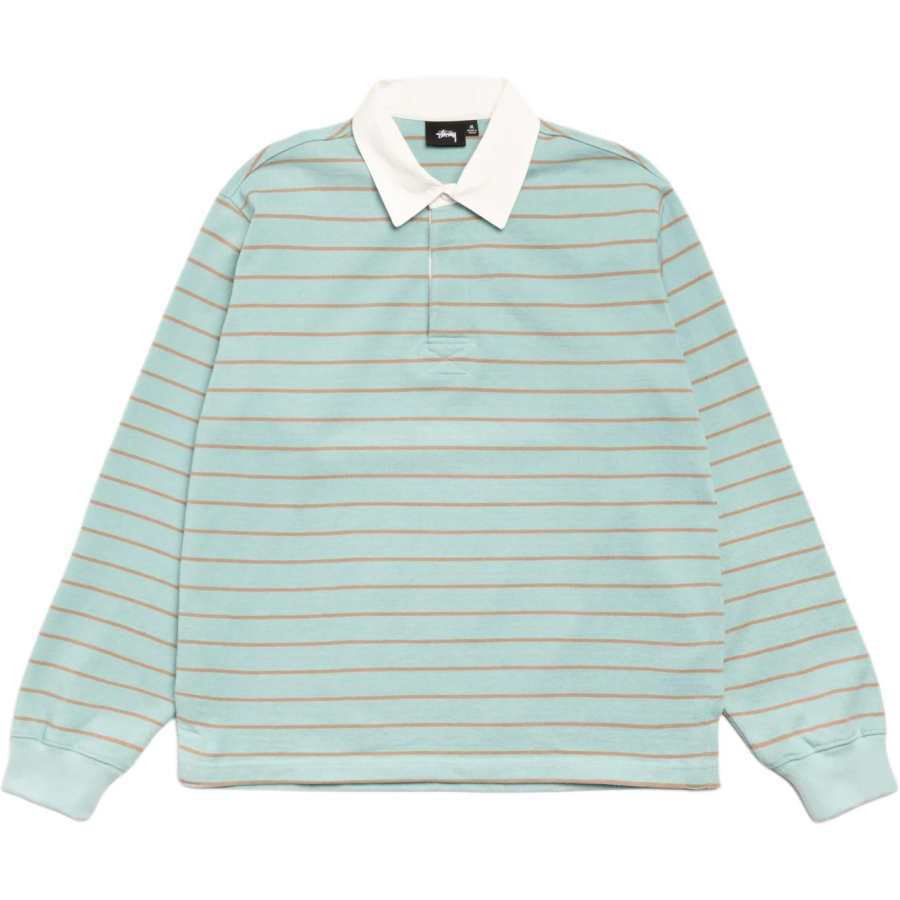 Stussy striped long-sleeve polo shirt