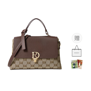 RED DRAGONFLY Fabric Crossbody One Shoulder Handbag Regular Women's Coffee/Brown