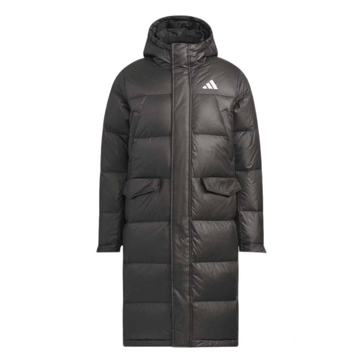 Adidas Adidas LONG DOWN Jackets Unisex Black Hooded Non Detachable Moderate