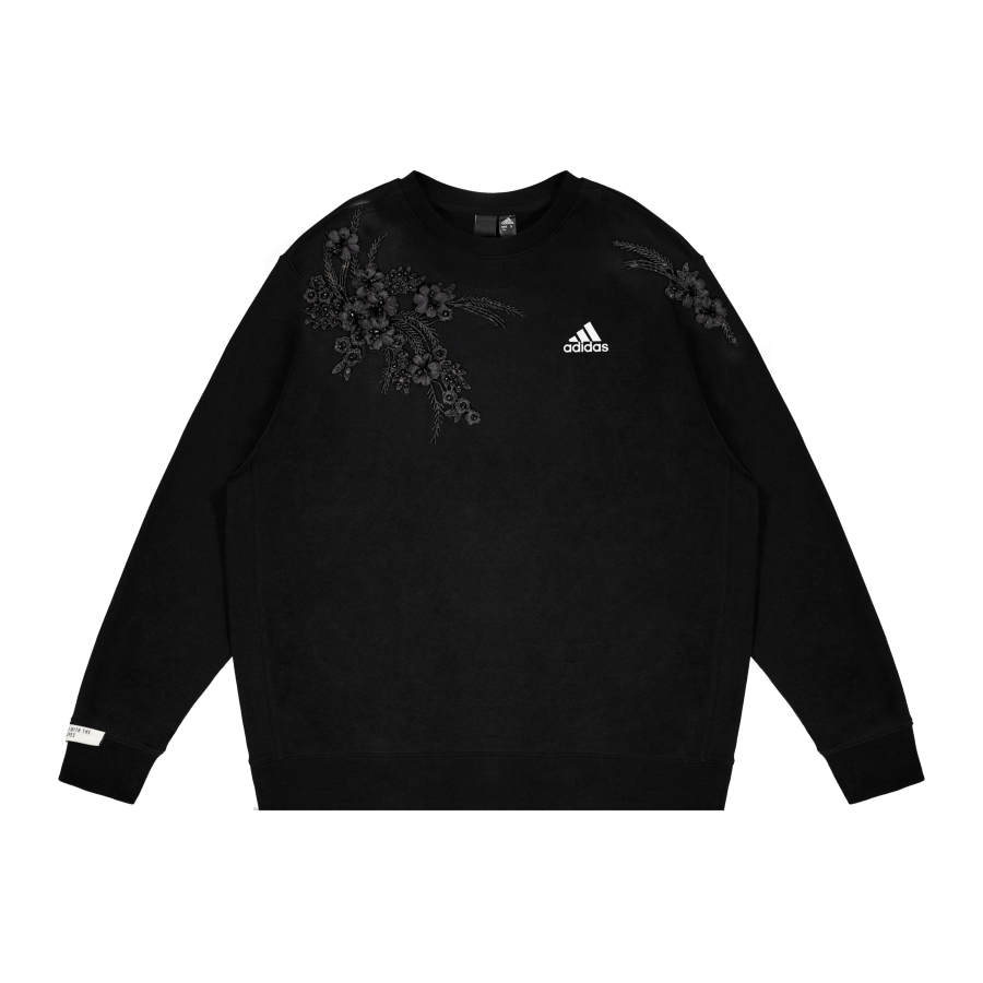 Adidas Adidas LABEL Sweatshirts Unisex Black Crew Neck Moderate Regular