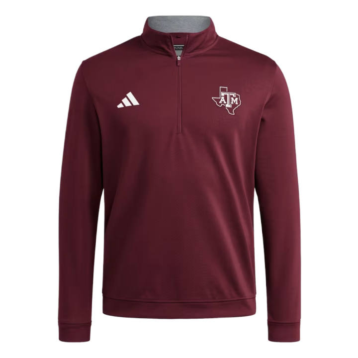 Adidas Adidas Free Shipping With AdiClub Texas A&M Aggies Coaches Elevated Golf Quaterzip