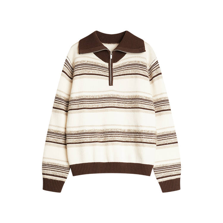 ELLE Knitwear Women's Coffee Lapel Thin