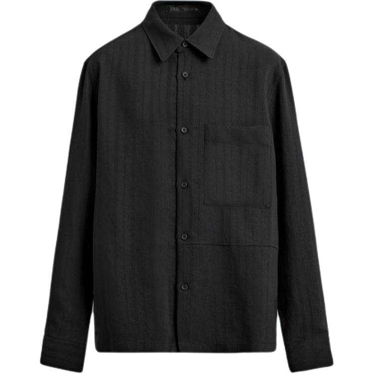 ZARA ZARA Shirts Men's Black Lapel Moderate