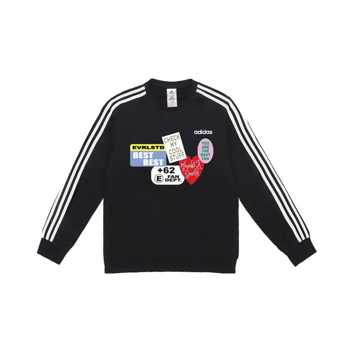 Adidas Adidas Sweatshirts Men's Black Crew Neck Moderate