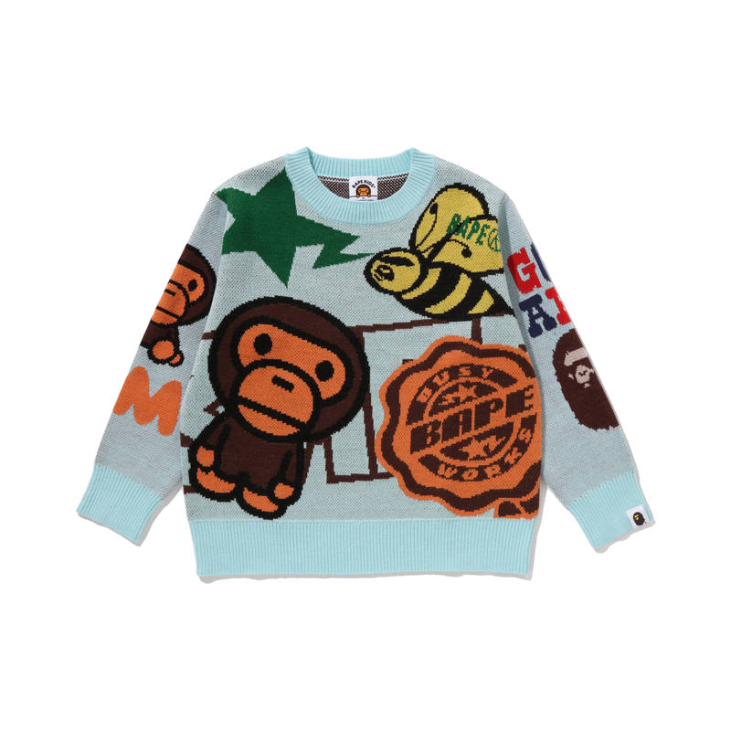A BATHING APE Sweater FW25 Children Aged 3 7 Years Old