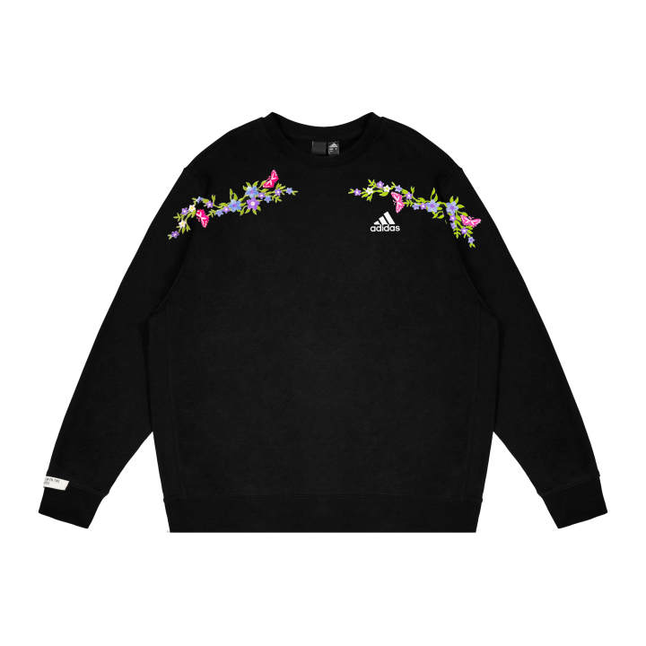 Adidas Adidas LABEL Sweatshirts Unisex Black Crew Neck Moderate Regular
