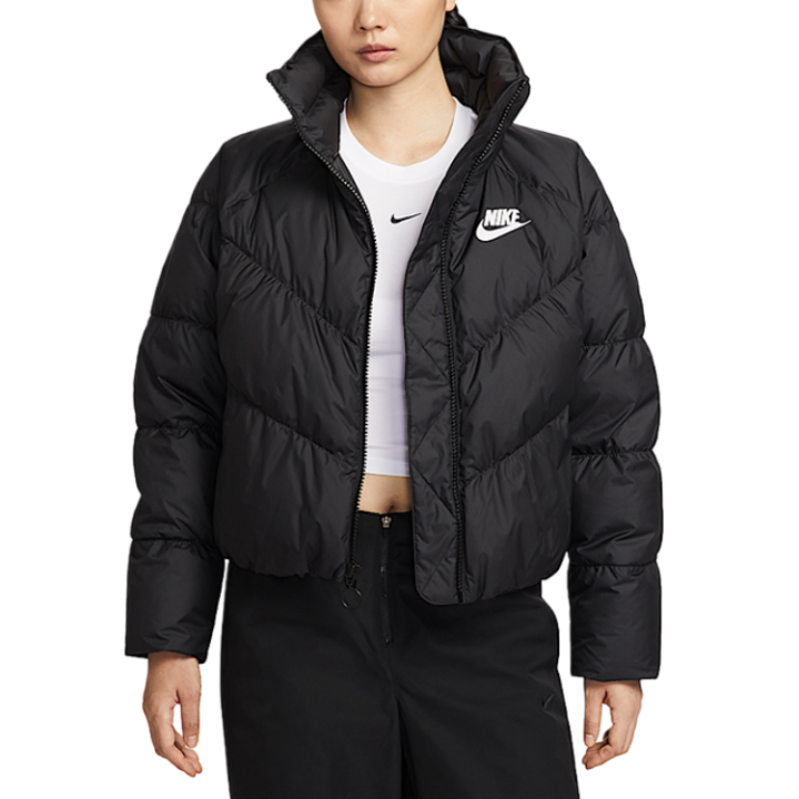 Nike Nike Down Jackets Women's Black Stand Collar Moderate