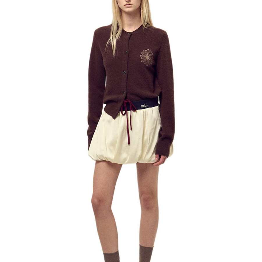 MARDI MERCREDI FW25 RACCOON BLENDED CARDIGAN ROUND NECK_BROWN BEIGE Sweater Women's