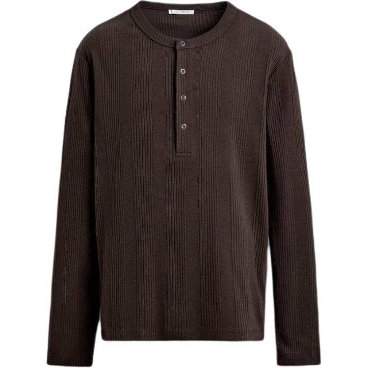 ZARA T Shirts Men's Dark Brown Crew Neck