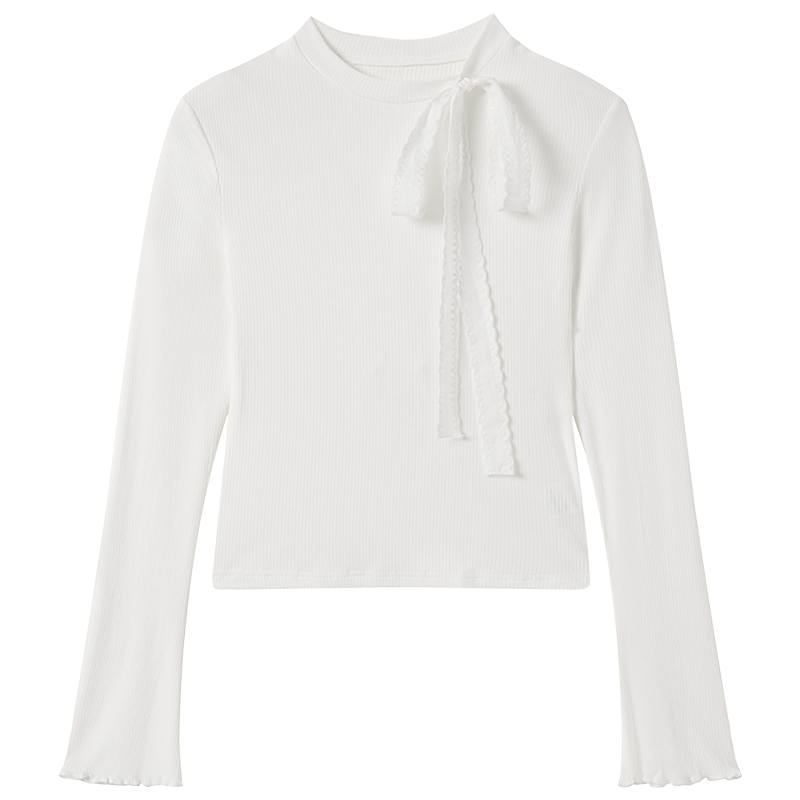 FABRIC PIG Knitwear Women's Ecru Knitwear Stand Collar Moderate Base Layer