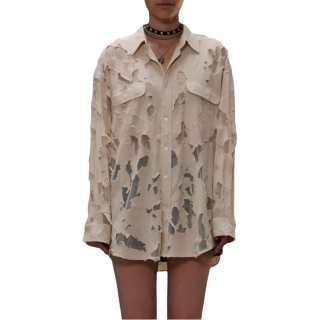 R13 Shirts Unisex Nude White Lapel Moderate Other