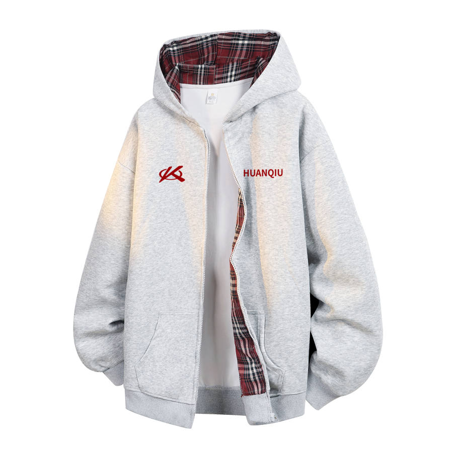 HUANQIU Sweatshirts Unisex Hooded Moderate Cardigan