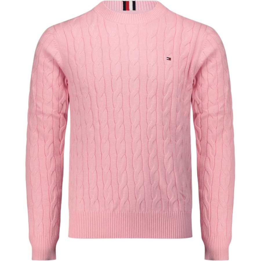 Tommy Hilfiger Sweaters Men's Pink Crew Neck Moderate