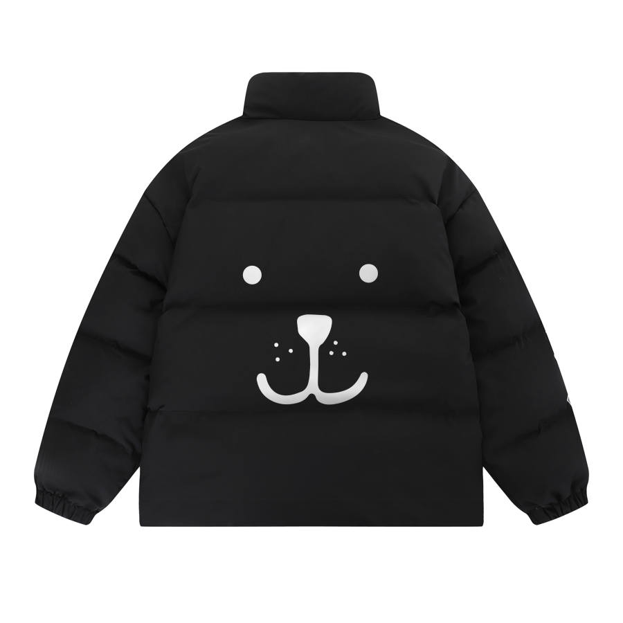 HUANQIU Puffer Jackets Unisex Stand Collar Moderate Padded Puffer Jacket