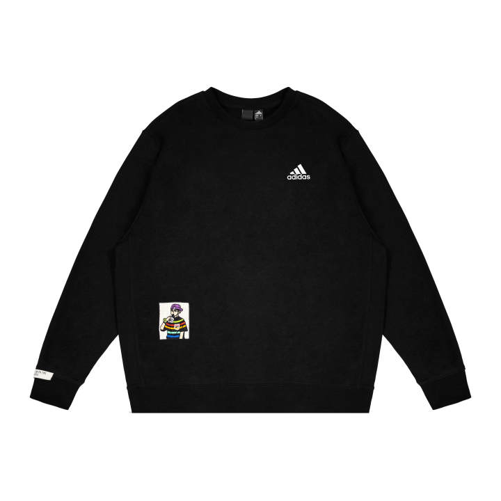Adidas Adidas LABEL Sweatshirts Unisex Black Crew Neck Moderate Regular