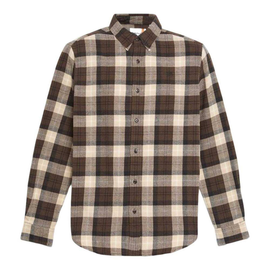 Timberland Shirts Men's Chocolates Brown Lapel Moderate