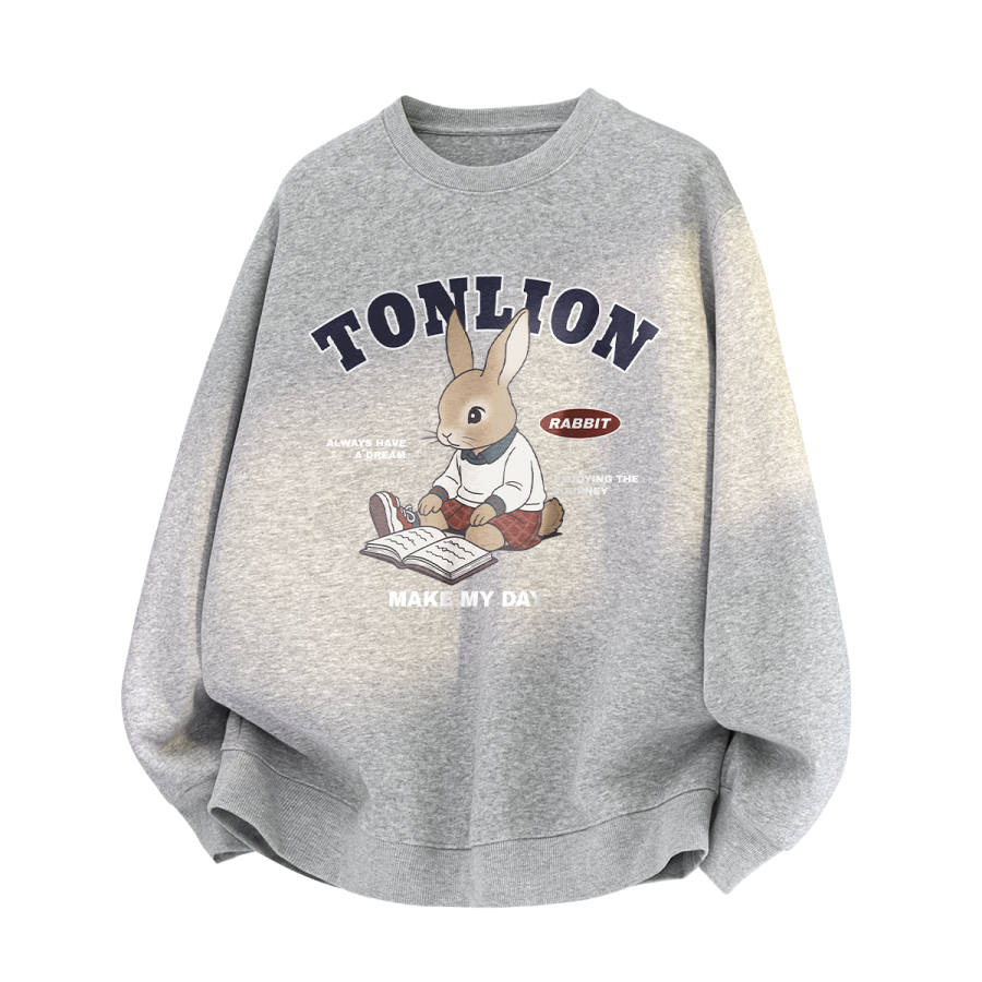 Tonlion Sweatshirts Unisex Crew Neck Moderate Heavyweight