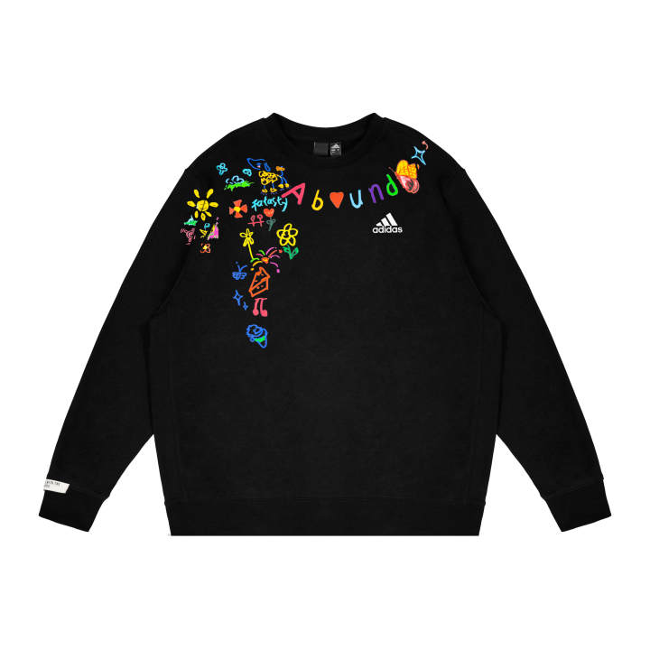 Adidas Adidas LABEL Sweatshirts Unisex Black Crew Neck Moderate Regular