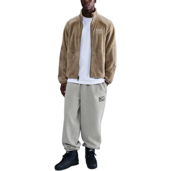 Nike Nike X Stussy Jackets Unisex Pine Nuts Brown Stand Collar Fleece Lined Other