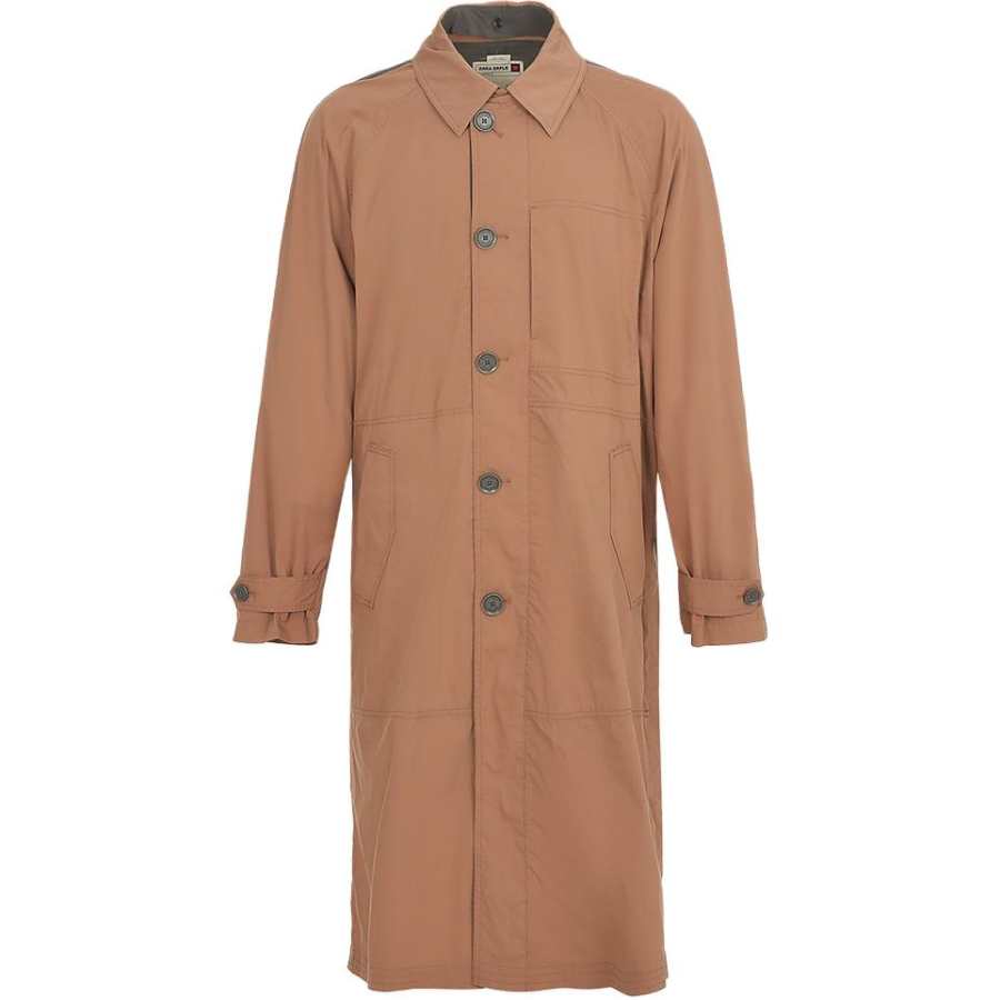 ZARA Coats Men's Brown Lapel Moderate Straight Fit