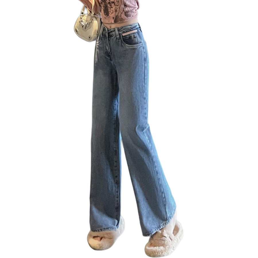 Tonlion Jeans Women's Light Blue Moderate Straight Fit Pants