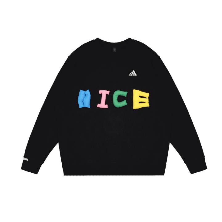 Adidas Adidas LABEL Sweatshirts Unisex Black Crew Neck Moderate Regular