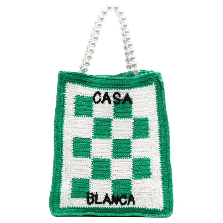 CASABLANCA Cotton Handbag Mini Women's Green & White