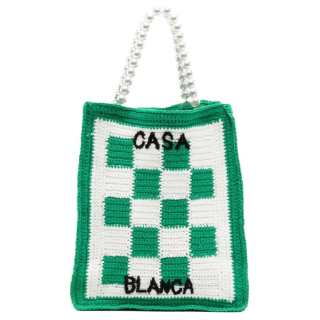 CASABLANCA Cotton Handbag Mini Women's Green & White