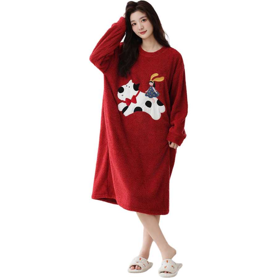 Cotton Gene Thermal Nightgown Women's