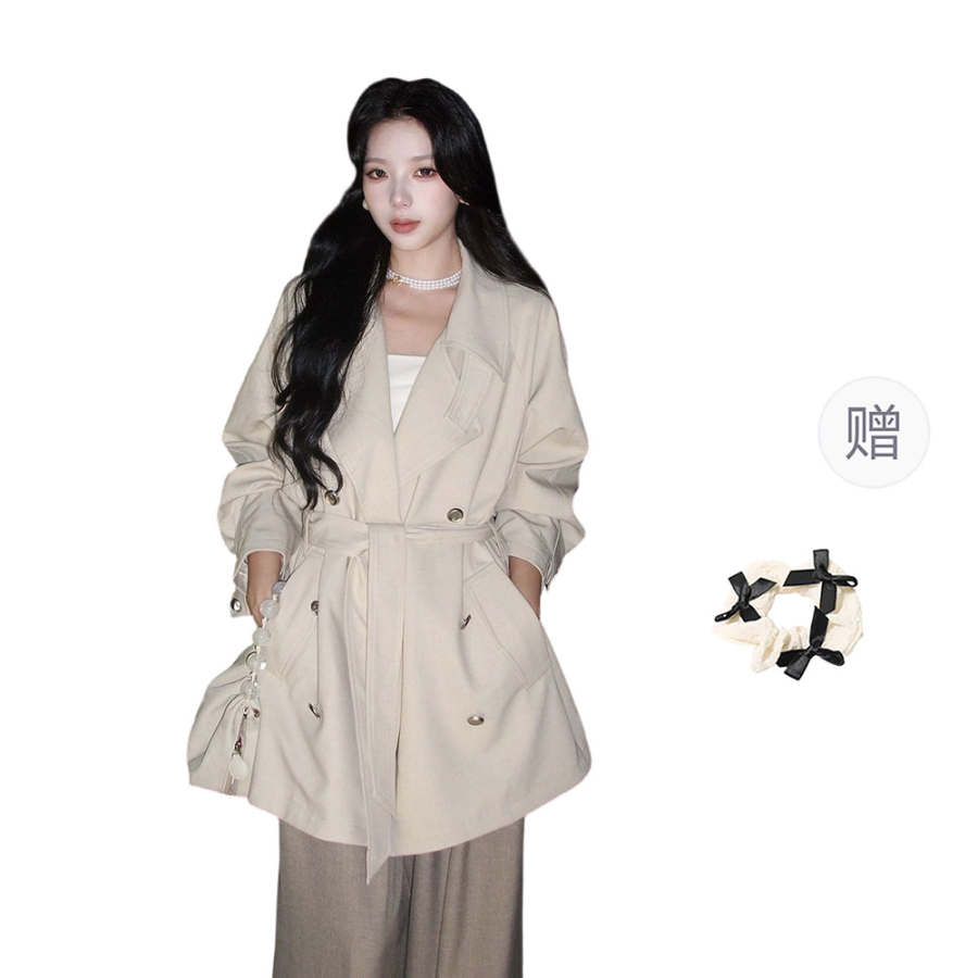 CPAURA Trench Coats Women's Suit Collar Moderate Other