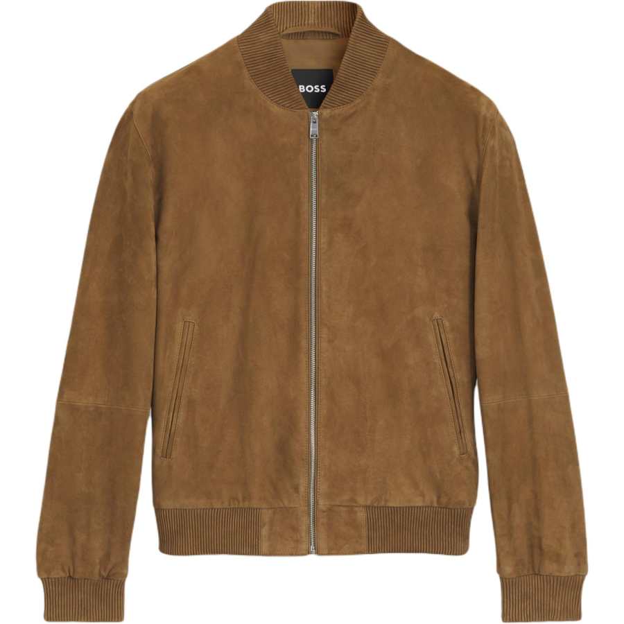 Hugo Boss zip ribbed suede jacket