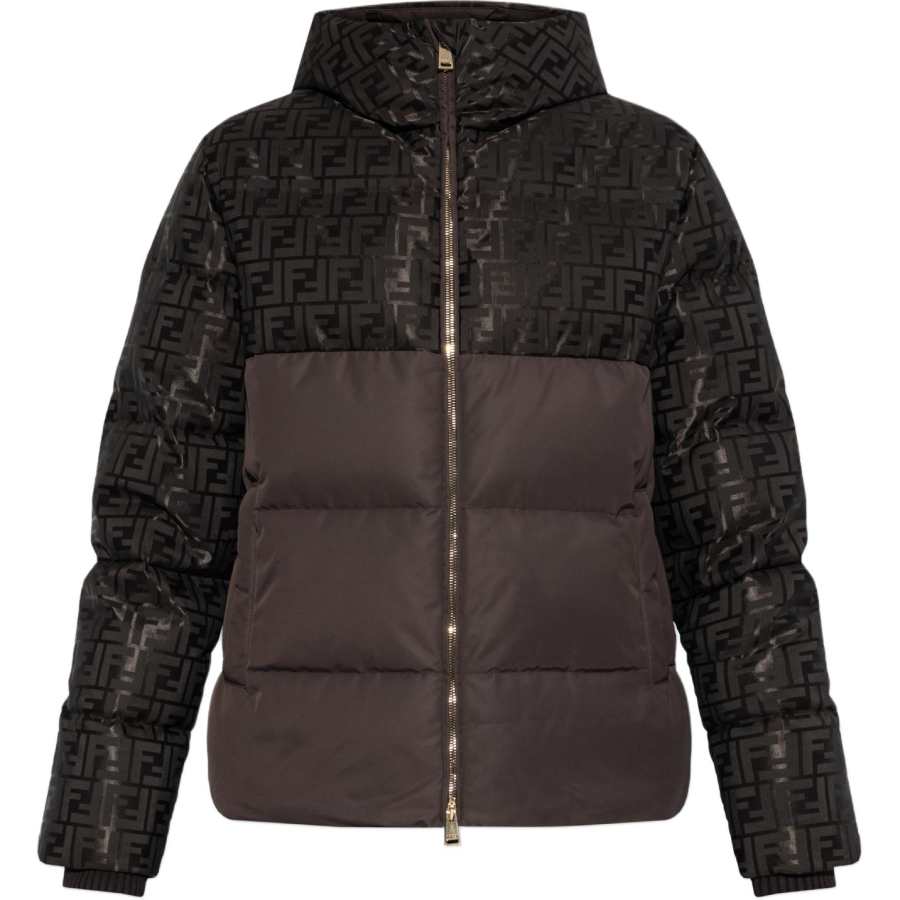 Fendi Ff Jacquard Hooded Padded Jacket