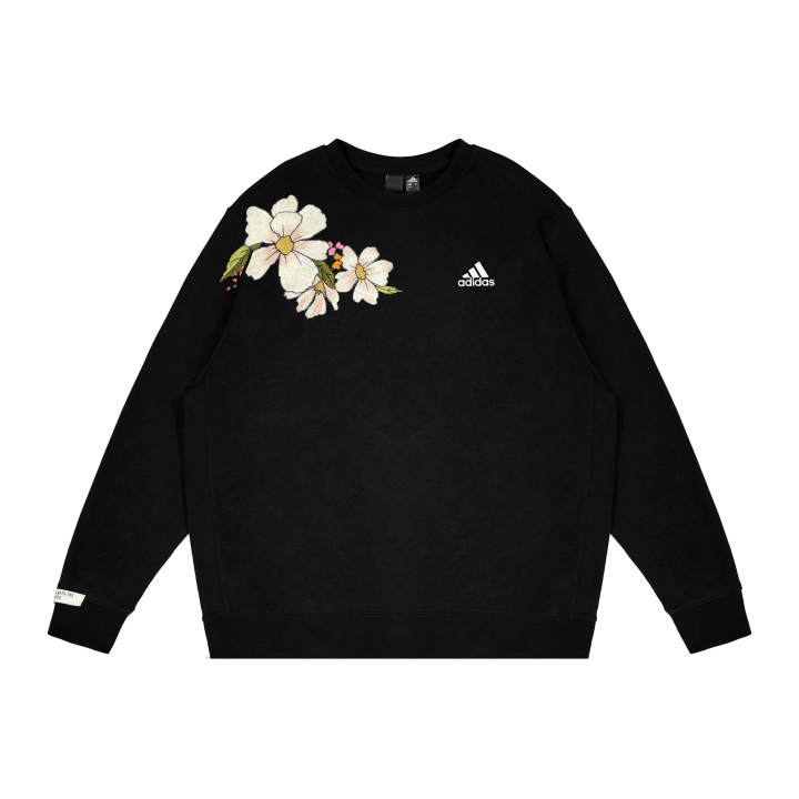 Adidas Adidas LABEL Sweatshirts Unisex Black Crew Neck Moderate Regular