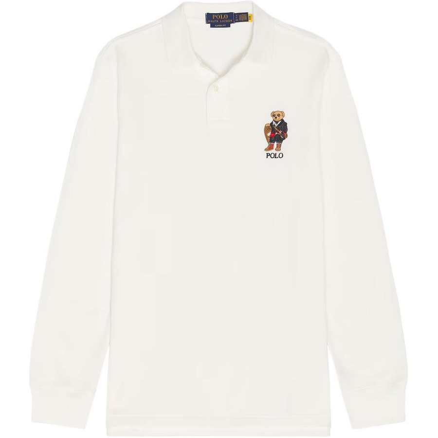 Polo Ralph Lauren bear-embroidered long-sleeve polo shirt