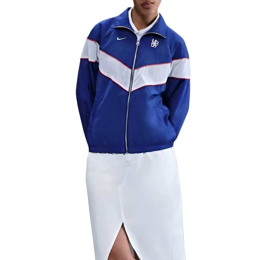 Nike Nike Chelsea FC Jackets Women's Impact Blue/White/Speed Red/White Color Stand Collar Moderate Other