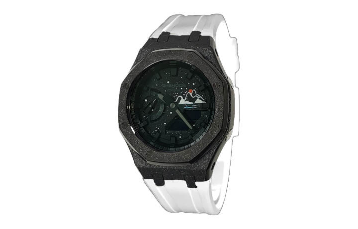 CASIO CASIO Custom Collection Quartz Movement Fluoroelastomer Strap Watch Men's Watches Black Dial