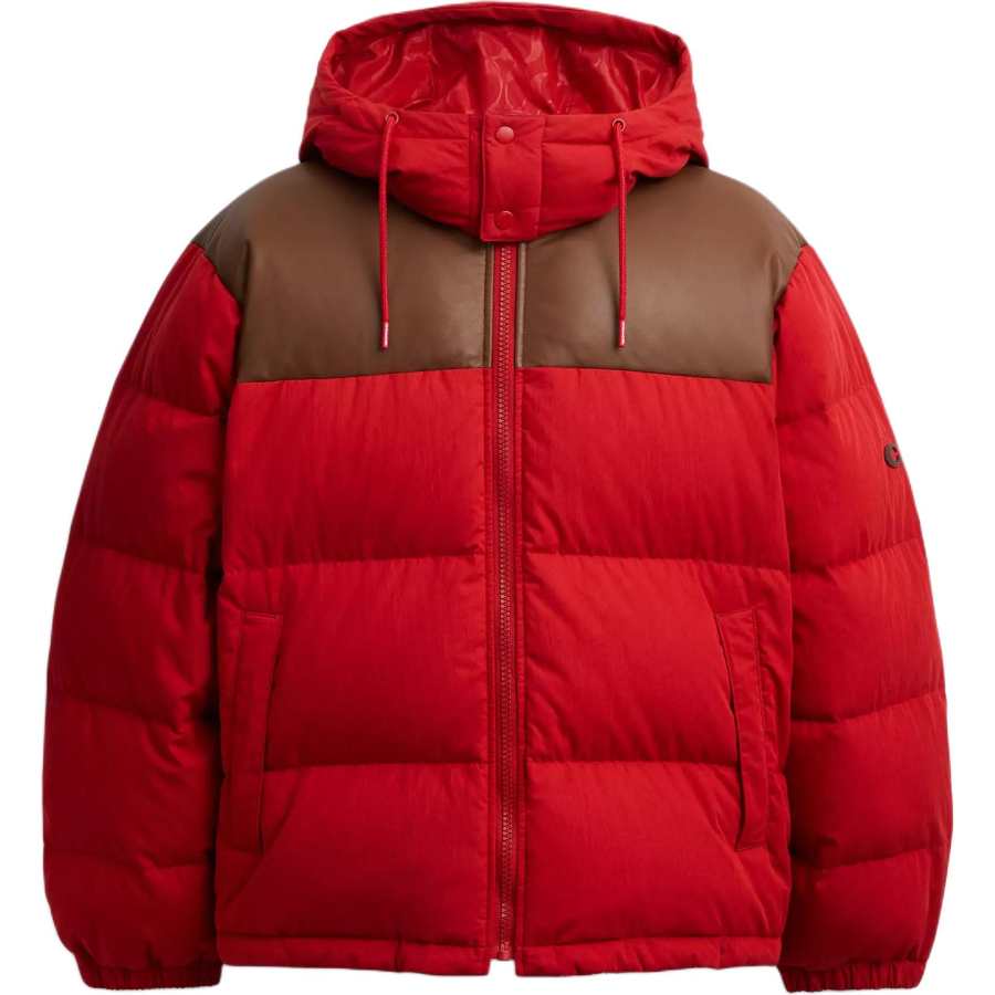 COACH COACH Down Jackets Men's Red Hooded Moderate