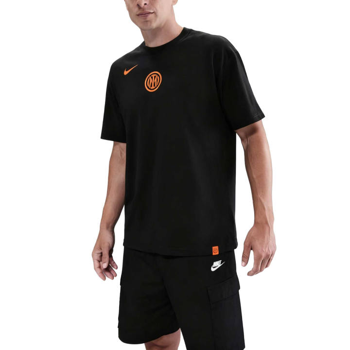 Nike Nike Inter Milan T Shirts Men's Black Crew Neck Moderate Straight Fit