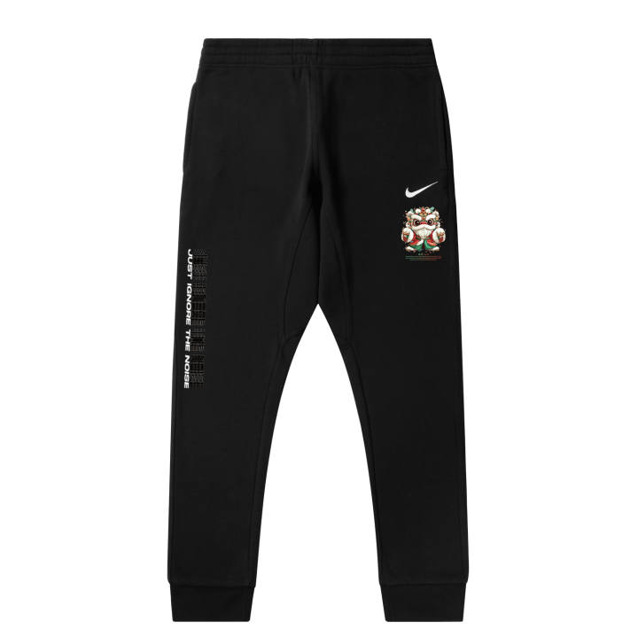 Nike Nike Chinese Style Lion Baby With Velvet CNY Solid Color Logo Casual Elastic Cuff Knitted Sweatpants Unisex Black