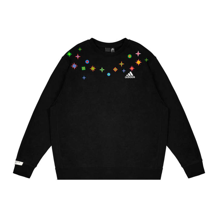 Adidas Adidas LABEL Sweatshirts Unisex Black Crew Neck Moderate Regular