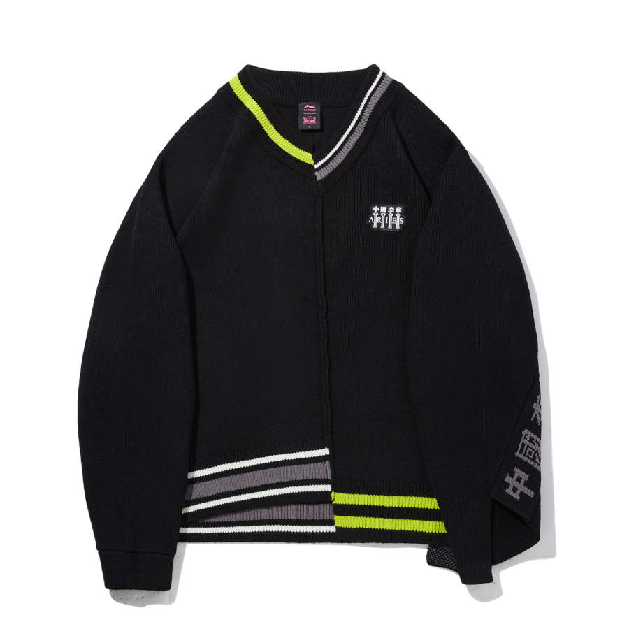 Li-Ning Li Ning Knitwear Women's Standard Black V Neck Moderate