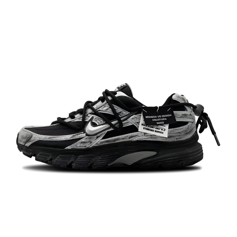 Nike Nike Initiator Cushioning Abrasion Resistant Low top Casual City Commuting Running Shoes Men's Black Silver