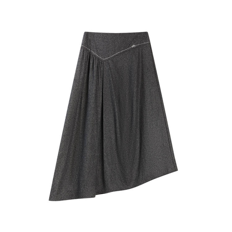 ELLE Casual Long Skirts Women's Dark Gray Moderate Mid Length A Line Skirt