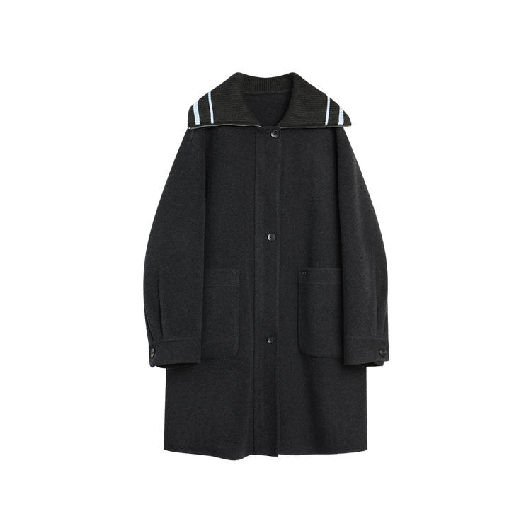 ELLE Coats Women's Medium Gray Lapel Moderate Straight Fit